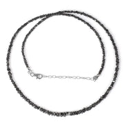2.9 mm to 3.5 mm black rough diamond beads with raw gemstone styling