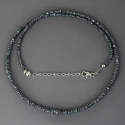 2.9 mm to 3.5 mm black rough diamond beads with raw gemstone styling