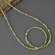 Yellow and green color rough diamond beads with natural gemstone styling For Necklace 