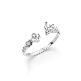 Diamond Minimal Ring Gold Plated  · Tiny Diamond Ring · Small Diamond Ring · Minimalist Stackable Ring · Adjustable Butterfly Ring · Butterfly Ring