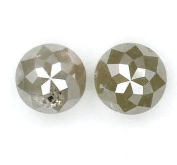 Rose Cut Natural Diamond Salt & Pepper