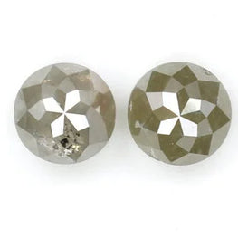 Rose Cut Natural Diamond Salt & Pepper