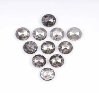 3.22Ct Round Rose Cut Salt & Pepper Loose Diamond