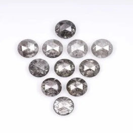 3.22Ct Round Rose Cut Salt & Pepper Loose Diamond