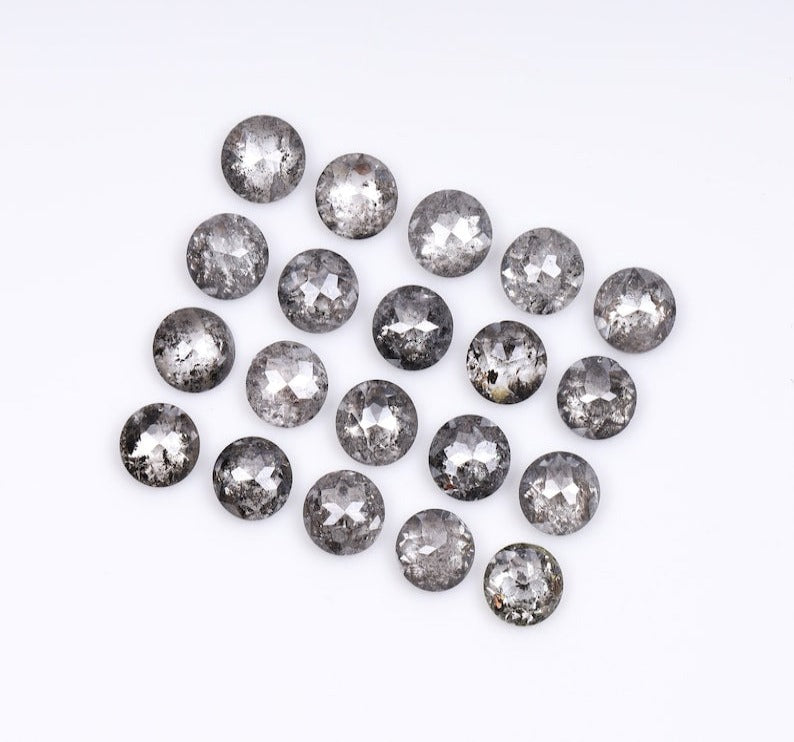 3.5 MM , Salt And Pepper Diamond, Round Rose Cut Diamond, Jewelry Making Diamond, Minimal Diamond - Jay Amar Gems