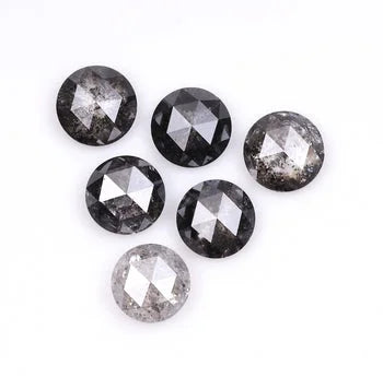 0.81Ct Round Rose Cut Salt & Pepper Natural Diamond