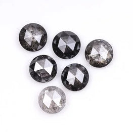 0.81Ct Round Rose Cut Salt & Pepper Natural Diamond