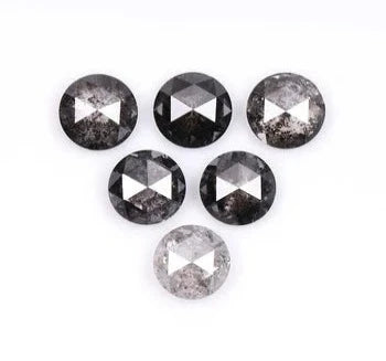 0.81 CT, 3.1 MM , Salt And Pepper Diamond, Round Rose Cut Diamond, Jewelry Making Diamond, Minimal Diamond