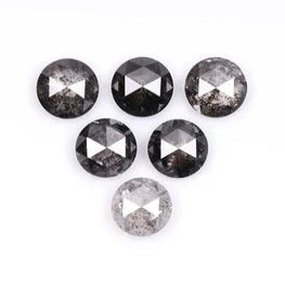 0.81Ct Round Rose Cut Salt & Pepper Natural Diamond