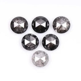 0.81 CT, 3.1 MM , Salt And Pepper Diamond, Round Rose Cut Diamond, Jewelry Making Diamond, Minimal Diamond