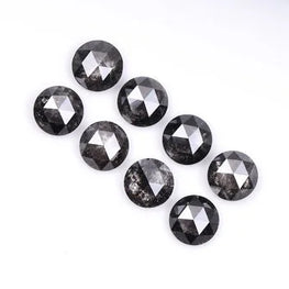 Round Rose Cut Salt & Pepper Natural Diamond