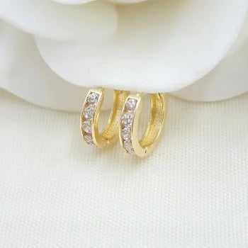 Round Cut Tiny Huggie Earrings