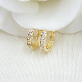 Round Cut Tiny Huggie Earrings