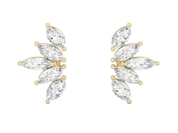 Delicate Sterling Silver Marquise Cut Earrings