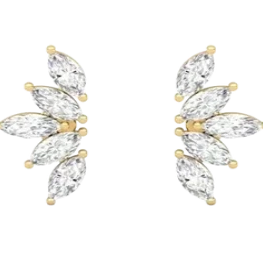 Delicate Sterling Silver Marquise Cut Earrings