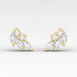 Marquise Dainty Stud Earring 14k Yellow Gold Plated Handmade Earring For Surprise Birthday Gift