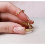 Heartbeat design couple rings symbolizing love and emotional connection.