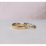 Heartbeat design couple rings symbolizing love and emotional connection.