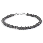 Natural rough diamond bracelet with raw uncut diamonds set in gold handmade luxury fine jewelry bracelet