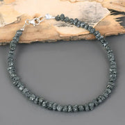 Natural rough diamond bracelet with raw uncut diamonds set in gold handmade luxury fine jewelry bracelet