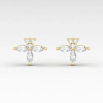 Marquise Cut Cluster Stud Earrings