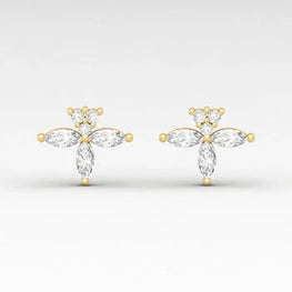 Marquise Cut Cluster Stud Earrings