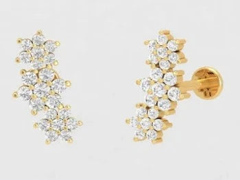 Cluster Unique Delicate Cz Diamond Earrings