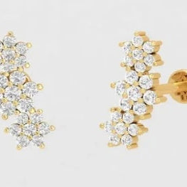 Cluster Unique Delicate Cz Diamond Earrings