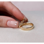Heartbeat design couple rings symbolizing love and emotional connection.