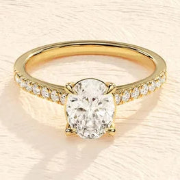 Oval Cut Moissanite Accented Ring