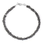 Natural rough diamond bracelet with raw uncut diamonds set in gold handmade luxury fine jewelry bracelet