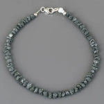 Natural rough diamond bracelet with raw uncut diamonds set in gold handmade luxury fine jewelry bracelet