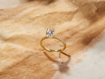 Oval Cut Moissanite Accented Ring
