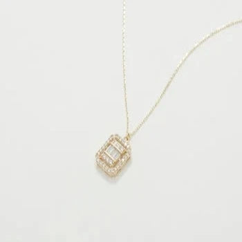 Baguette Cut Pave Anniversary Necklace