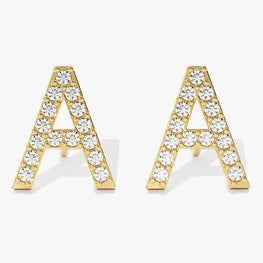 Personalized "A" Stud Earrings