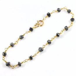 Natural 10.00Ct Grey rough bracelet beads with refined modern gemstone design