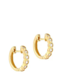 Round Cut Dainty Huggie Earrings