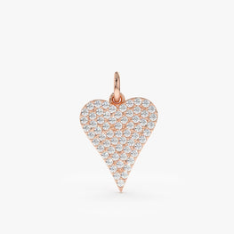 925 Sterling Silver Heart Shape Pendant Elongated Heart Engagement Gift For Her