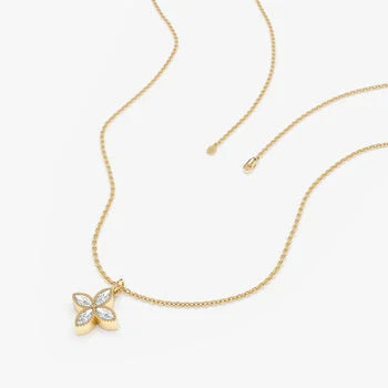 Elegant Clover Charm Silver Necklace