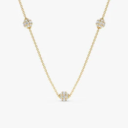 Delicated Diamond Ball Sterling Silver Necklace