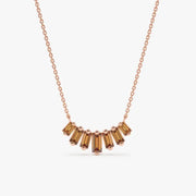 0.89 Ct Genuine Brown Diamond Necklace Elegant Pendant Minimalist Fine Jewelry for Women
