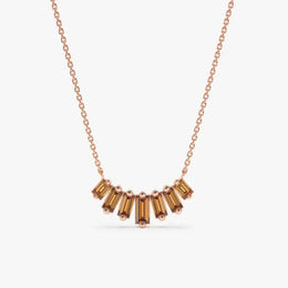 0.89 Ct Genuine Brown Diamond Necklace Elegant Pendant Minimalist Fine Jewelry for Women