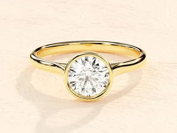 Round Bezel Set Engagement Ring