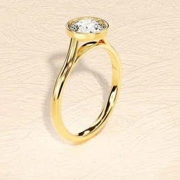 Round Bezel Set Engagement Ring