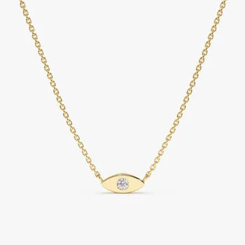 14k Yellow Plated Evil Eye Necklace