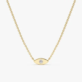 14k Yellow Plated Evil Eye Necklace
