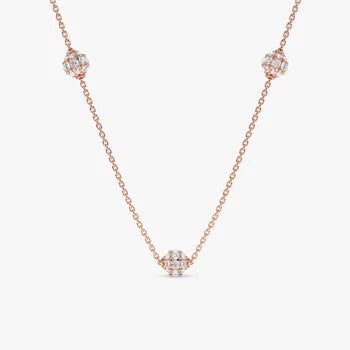 Delicated Diamond Ball Sterling Silver Necklace