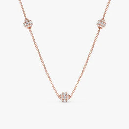 Delicated Diamond Ball Sterling Silver Necklace