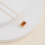 0.53 Ct genuine Brown gemstone pendant necklace with soft sparkle and elegant design, perfect for delicate fine jewelry and everyday styling