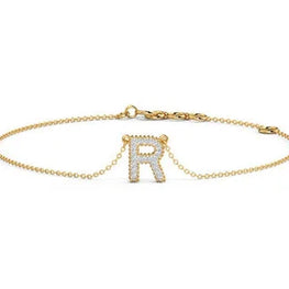 Stunning Initial Letter "R" Dainty Necklace 925 Sterling Silver Personalized Gift For Someone Special